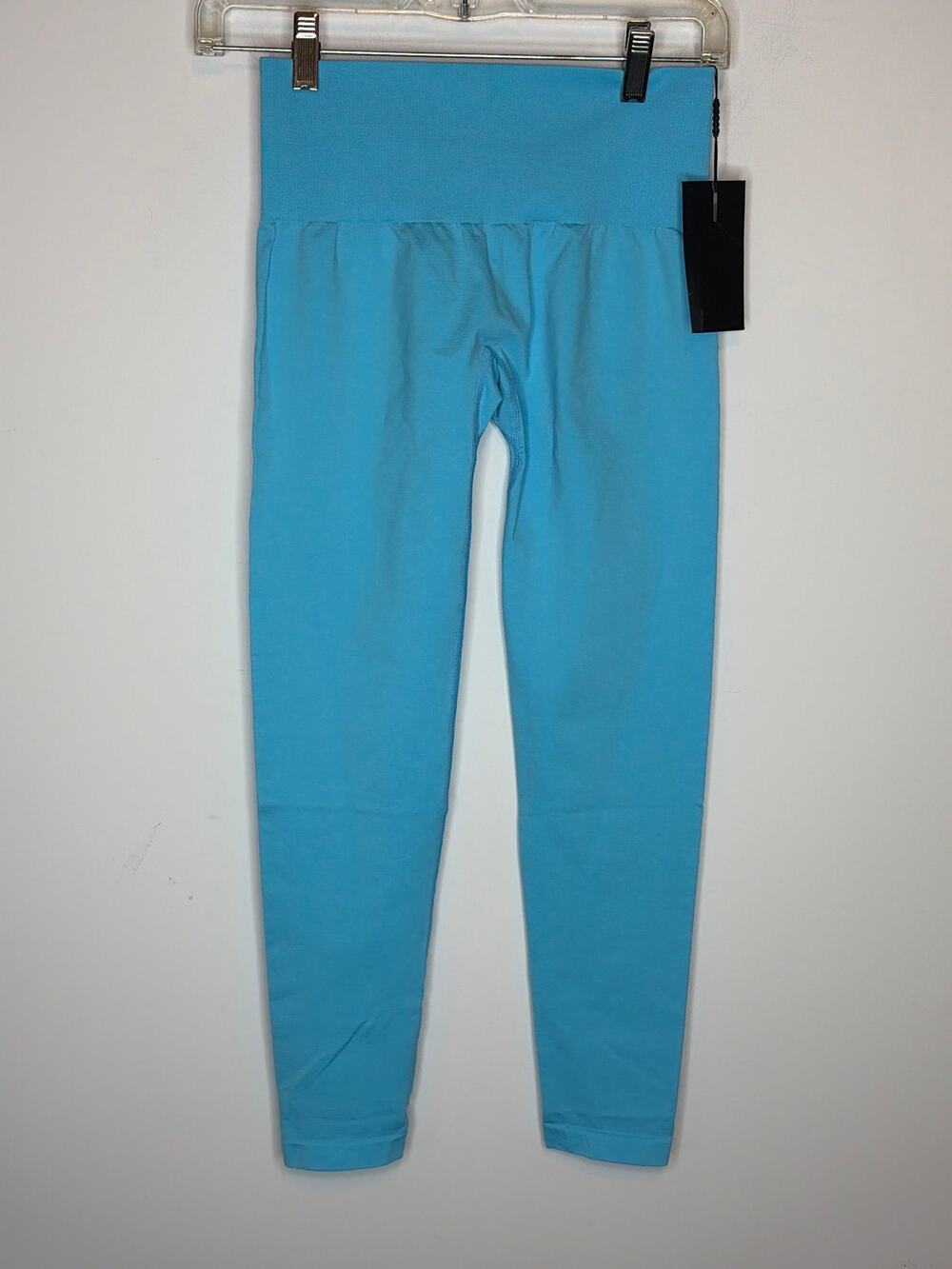 NVGTN Women Size Small Turquoise Blue Seamless Leggings Workout Gym Activewear